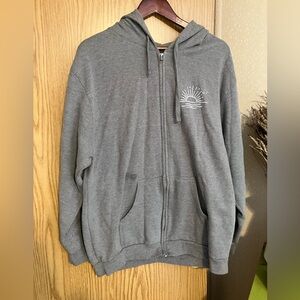 Republic West Gray Zip-Up Hoodie with Sunrise Graphic - women’s sz L